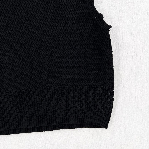 ARITZIA WILFRED Sunset Top Womens Small Black Crochet Cropped Strappy Tank - Picture 5 of 12